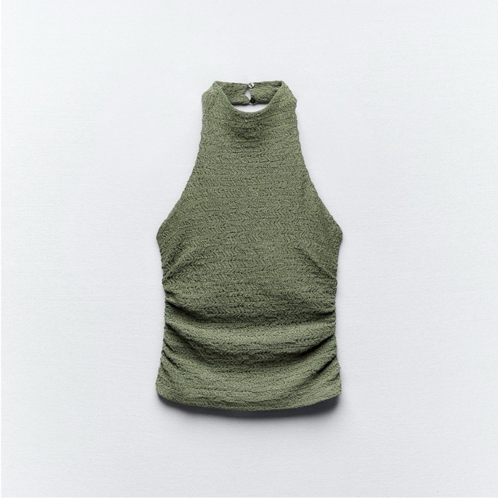 Zara Textured Voluminous Halter Top
